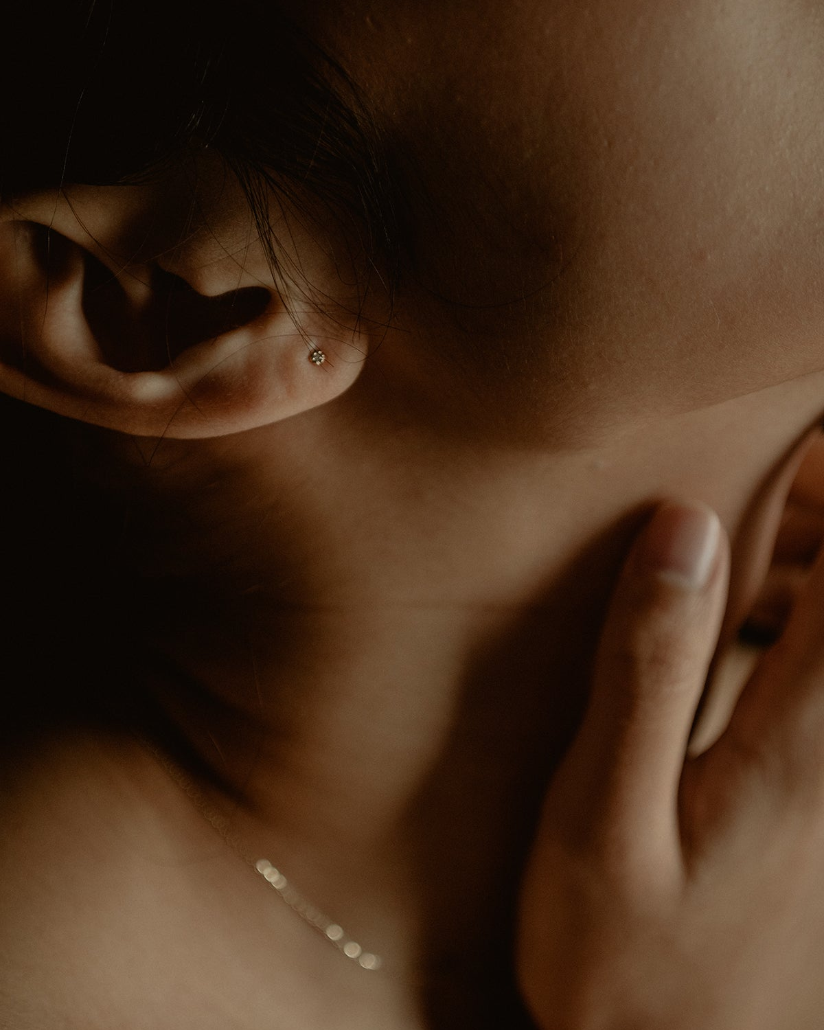 Linear Diamond Threader Earring (Single)