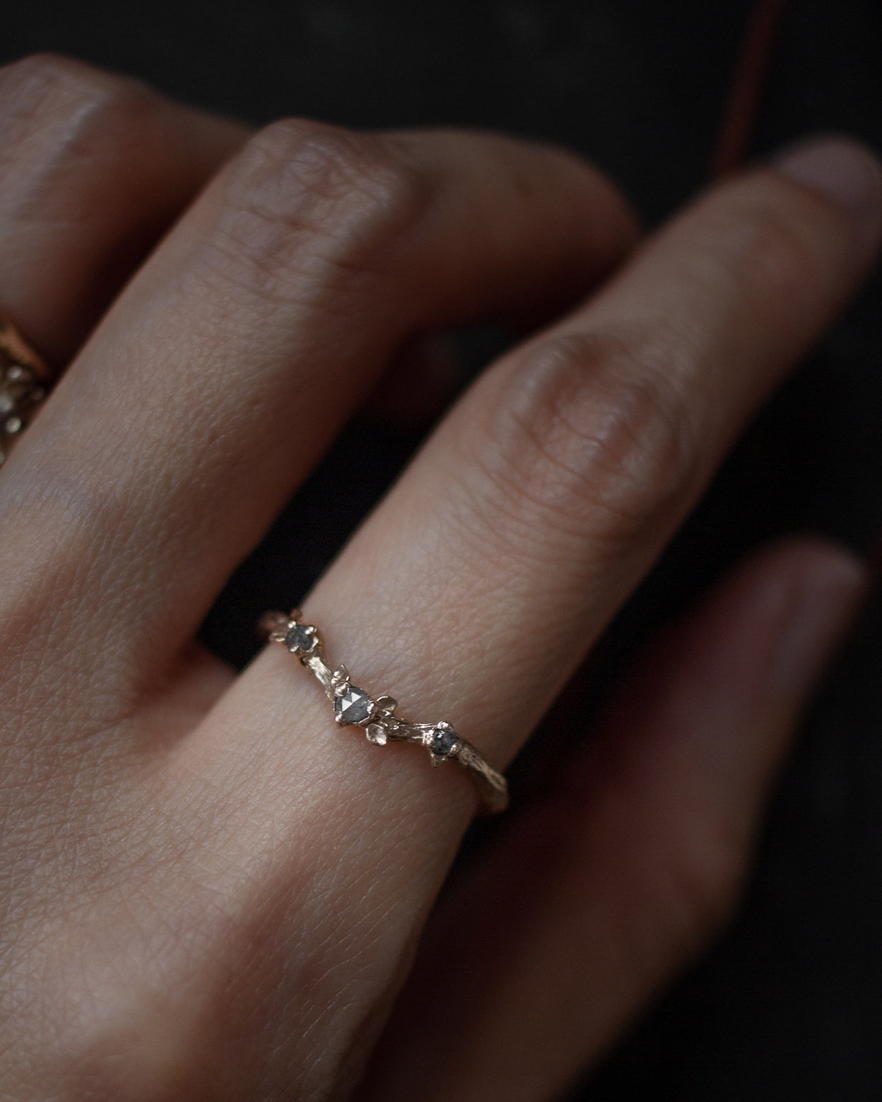 Eucalyptus Three Diamond Ring
