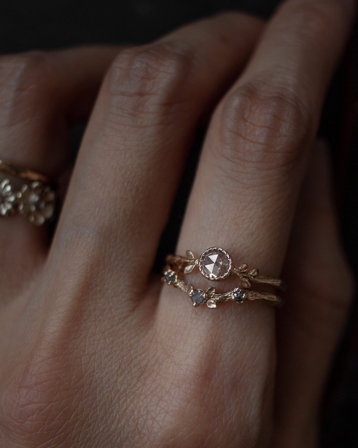 Eucalyptus Three Diamond Ring