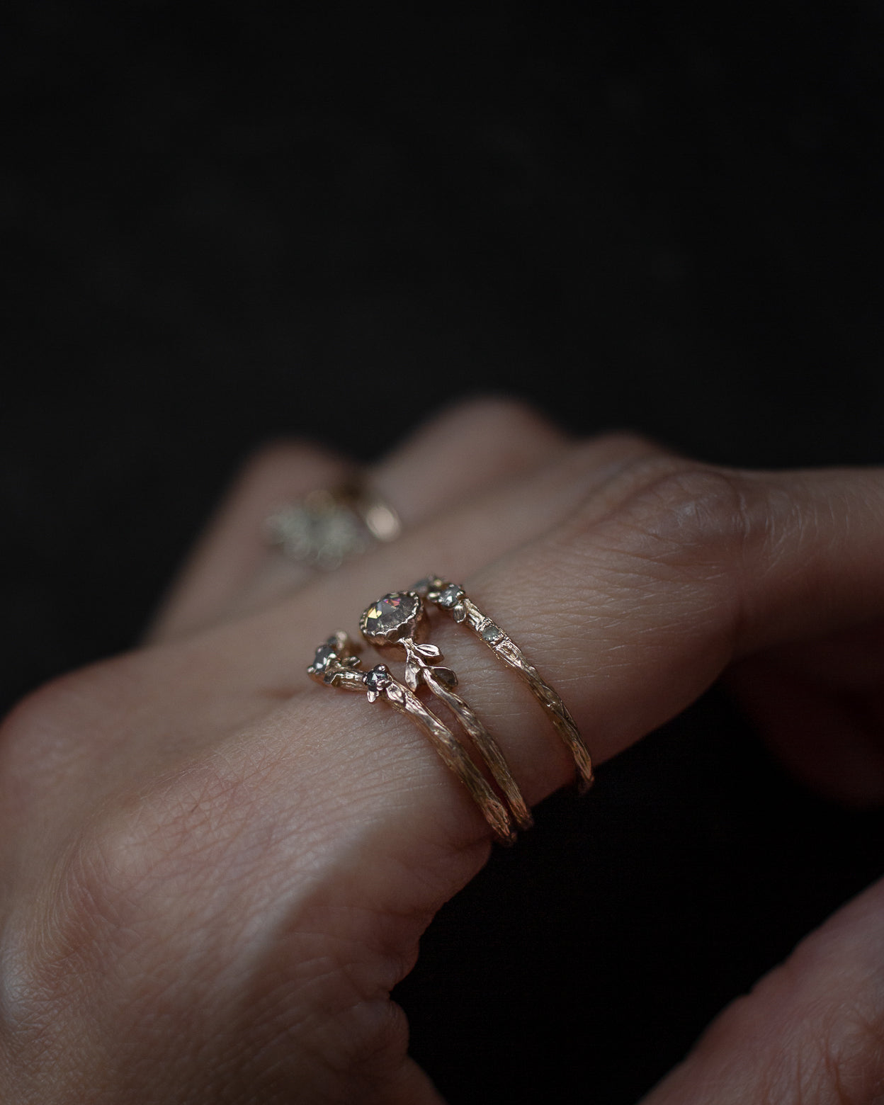 Eucalyptus Three Diamond Ring