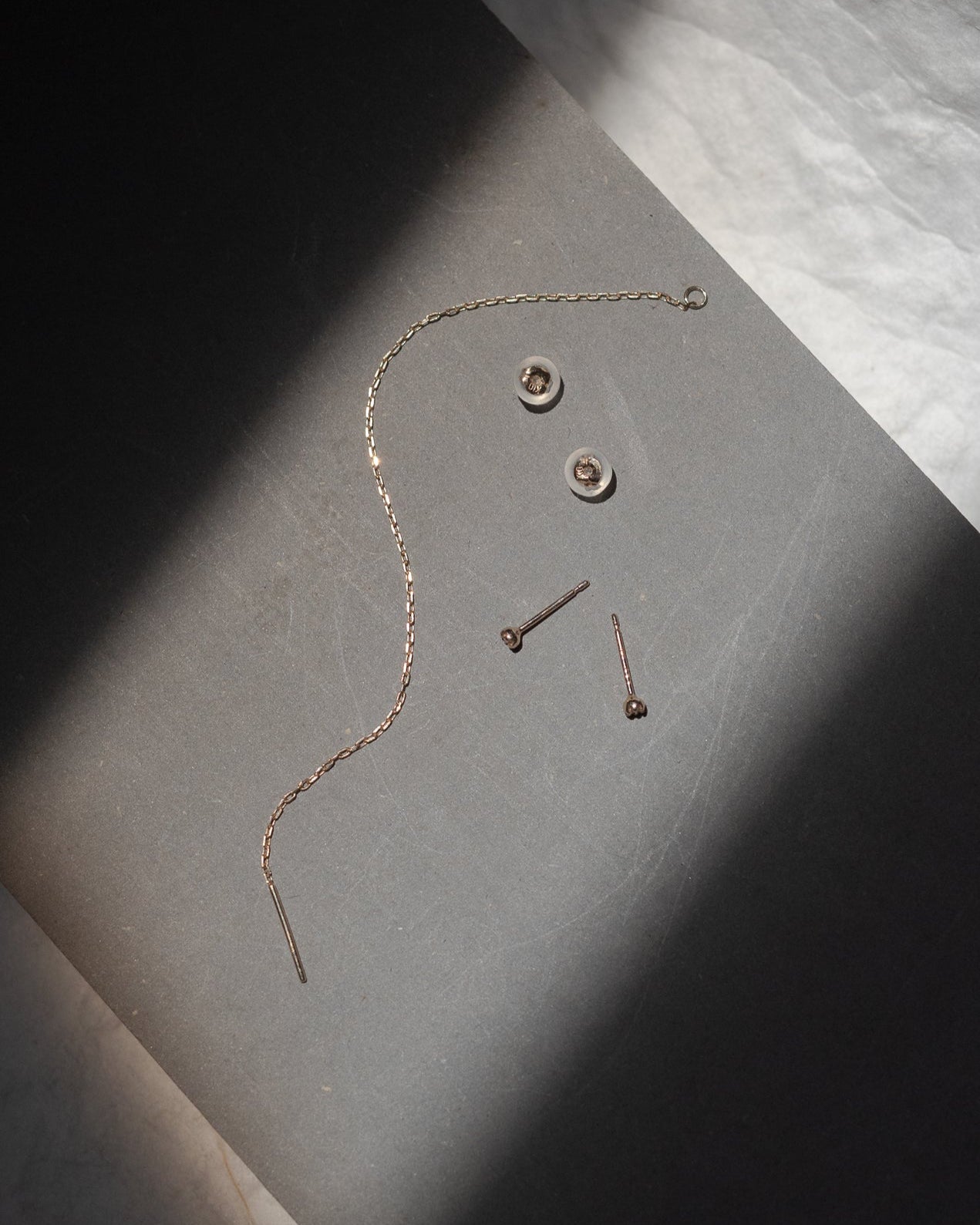 Linear Diamond Threader Earring (Single)