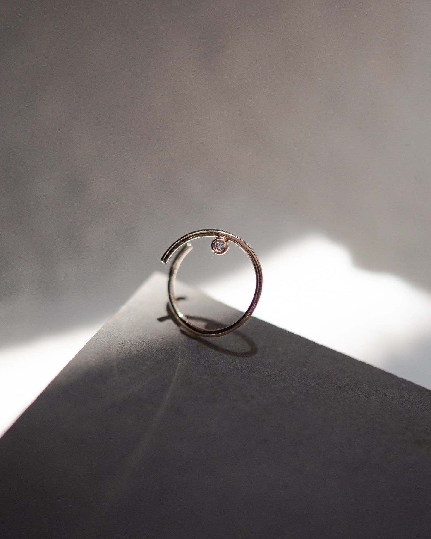 Smooth Stone Diamond Orbital Ear Cuff
