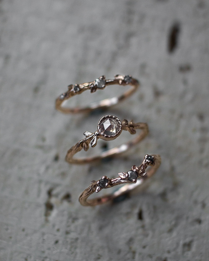 Eucalyptus Three Diamond Ring