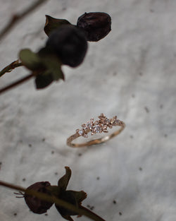 Berry Foliage White Diamond Ring